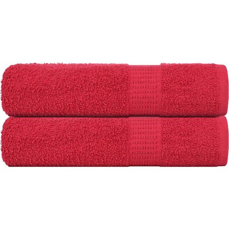 Serviettes de douche FROGN, lot de 2, rouges, 70 x 140 cm, 360 g/m²