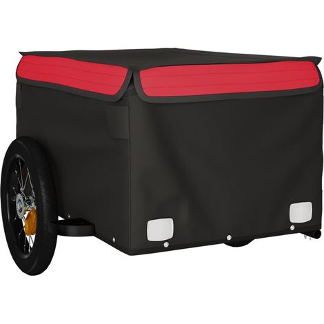 Remorque chariot transport de vélo 30 kg fer rouge (1/5)