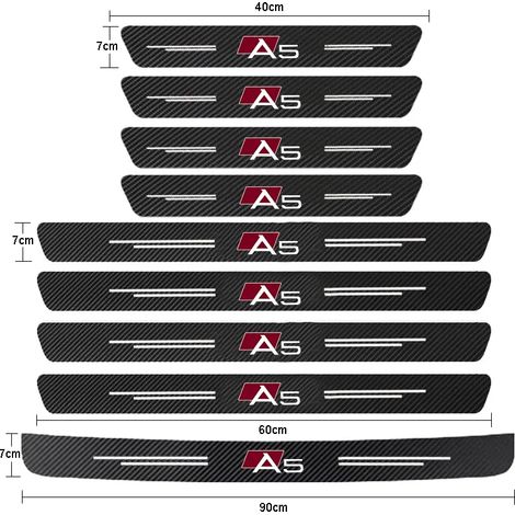 (9 pièces pour A5) Protections de seuil de porte en fibre de carbone pour Audi Sline RS TT A5 RS5 (2013-2022) - Accessoires (1/3)