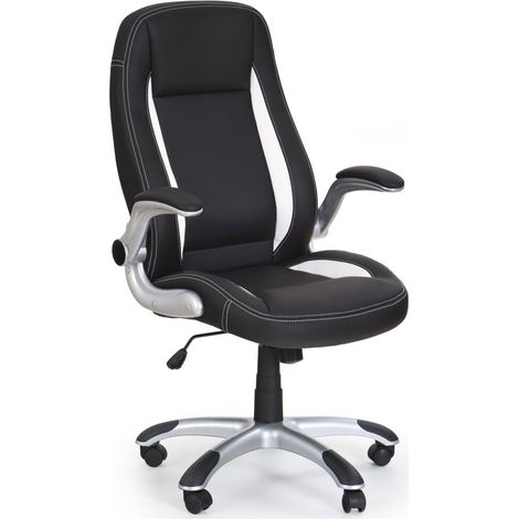 Silla de oficina Houston 569, Negro + Blanco, 112x67x65cm, Con reposabrazos, Con ruedas, Mecanismo de la silla: Inclinación (1/5)