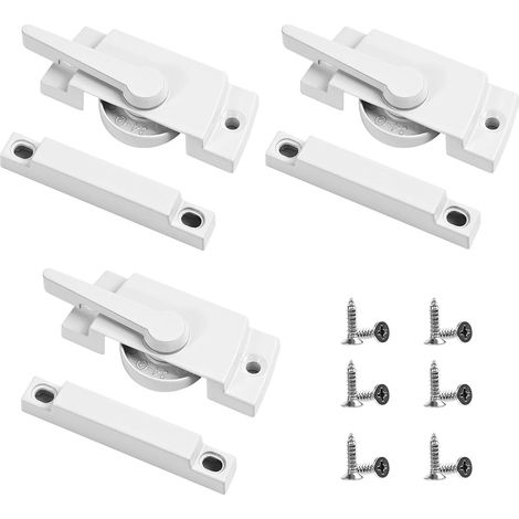 Lot de 3 loquets de fenêtre coulissante en métal de rechange pour une sécurité supplémentaire de la maison (1/5)