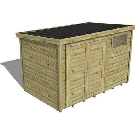 ABRI DE JARDIN bois traité 27mm, Essentiel, 3,4x2,1m, 7m2, Plancher (1/3)