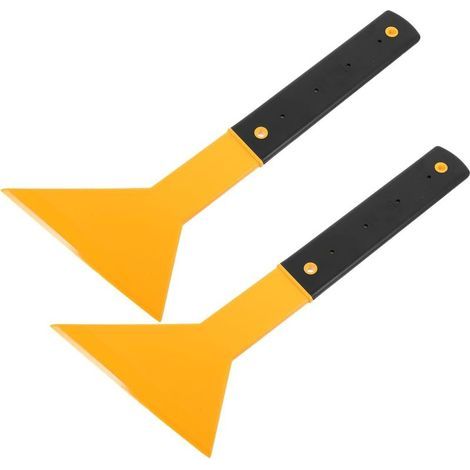 2 Pièces Grand Lot de Raclettes Plastique pour Film Auto Outil de Lissage avec Manche Long Évite Rayures et Pose Film Protecteur Carrosserie, Orange, 3415cm (1/5)