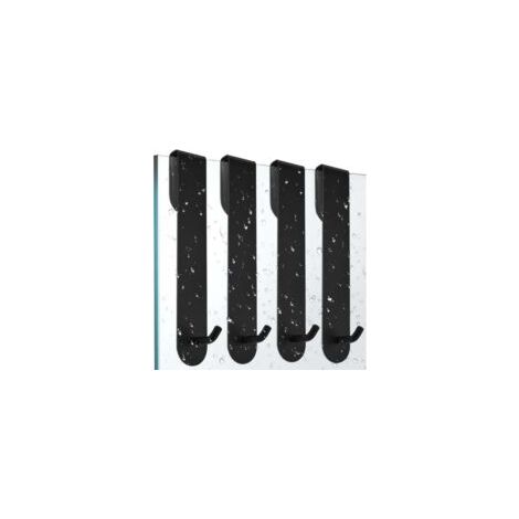 4-teiliges Set Duschhaken aus Edelstahl, Handtuchhalter für Badezimmer und Dusche, Wandhaken aus Edelstahl, Handtuchhaken, Küchenhandtuchhalter, schwarze Garderobe, kein Bohren erforderlich - Crezuo
