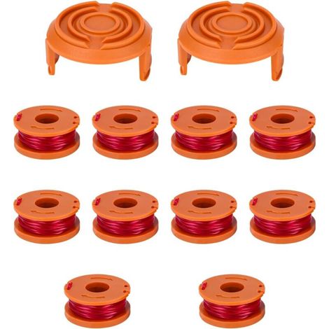 12 Pcs Trimmer Line Compatible with WORX WG163 Trimmer (10 Trimmer Lines, 2 Covers) (1/5)