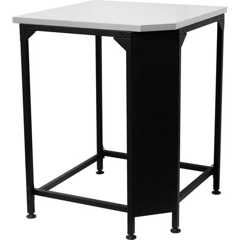 Table d'angle pour Cuisine Extérieure, Plateau en Acier Inoxydable 705x705 mm, Réglable, Charge Max 100kg, Compatible avec Tables, Noir (1/5)