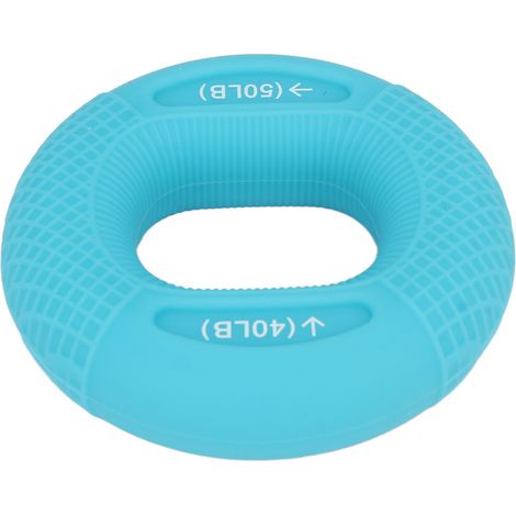 Anneau d'entraînement en silicone pour l'escalade, 2 niveaux de résistance (40-50LB) pour renforcer les avant-bras, couleur bleue. (1/5)