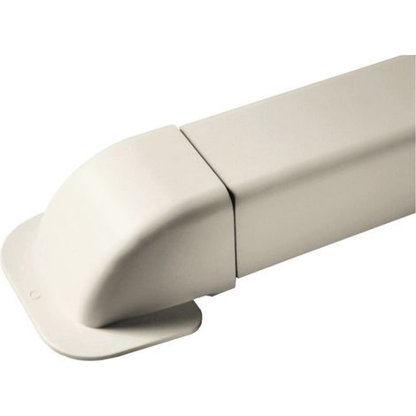 Sortie murale pour goulotte NOTRE SELECTION PASMUAN80 80 mm ivoire 90° arrondi