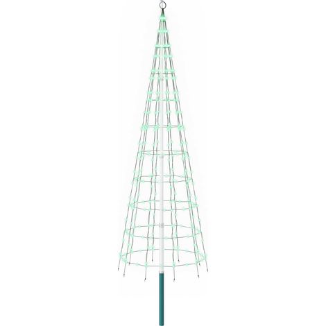 Weihnachtsbaum-Lichterkette mit Erdspieß und Fahnenmast 300 cm vidaXL (1/5)