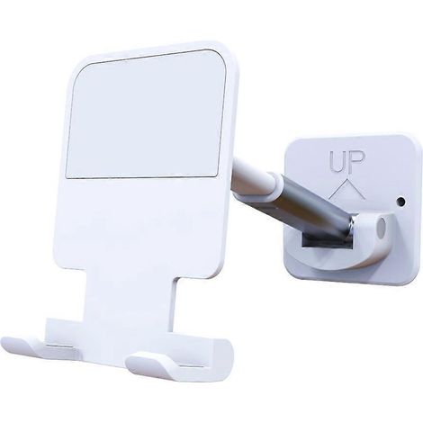 Verstellbare Handyhalterung fürs Badezimmer, verstellbare Handyablage, Wandhalterung-16x6.5cm-White (1/2)