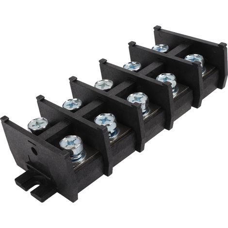 Lot de 5 borniers à barrière haute résistance, excellente conductivité électrique, montage simple, connecteur à vis sur rail (1/5)