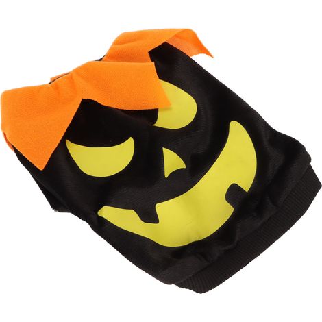 T-shirt d'Halloween pour chien, motif citrouille et fantômes mignons, doux et élastique, pour petits et moyens chiens et chats, noir, taille S (1/5)