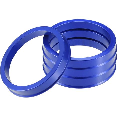 Car Hub Centring Rings Od 67.1mm To Id 57.1mm Blue Aluminum Alloy Hub Centring Rings (Set of 4) Od 67,1 Mm, Id 57,1 Mm, Epaisseur 10 Mm, Pour Eliminer Les Vibrations Du Volant (1/5)