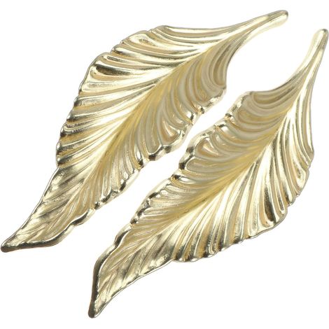 Poignée de porte LIFKOME, motif feuille créative, alliage zinc (1/5)