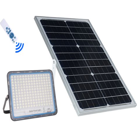 Faro 120W Faretto LED Con Pannello Solare Crepuscolare Luce Fredda IP67
