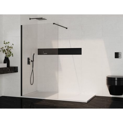 Cristales fijos 8 mm SCREEN BLACK con tratamiento antical - Cristal fijo 78x195 + brazo soporte (1/2)