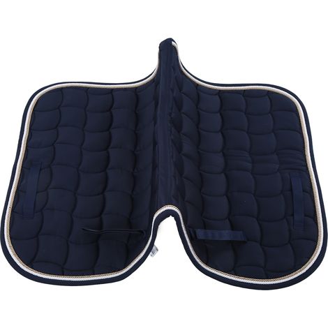 Tapis de selle doux et respirant, Double corde tout usage, avec dragonne et sangle pour chevaux, bleu foncé