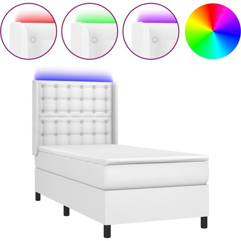 Maison Exclusive - Boxspringbett mit Matratze & LED Weiß 90x190 c