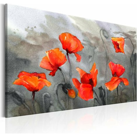 Tableau coquelicots (aquarelle) - 120 x 80 cm (1/4)
