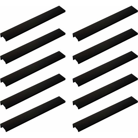 10pcs black Kitchen Cabinet Drawer Pull Handle (160mm, black)