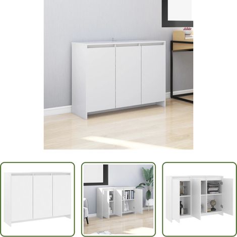 Armoire latérale - Buffet Blanc 102x33x75 cm Bois d'ingénierie (1/5)