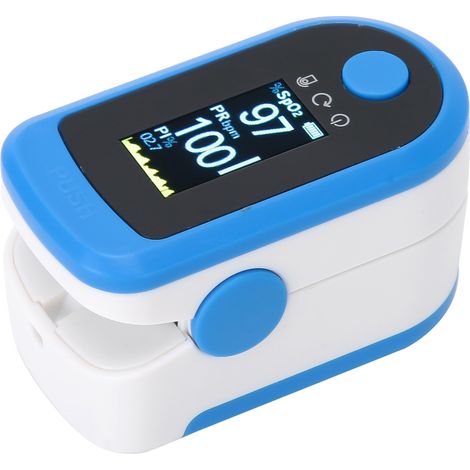 Oxymètre de doigt Bluetooth portable moniteur saturation oxygène pouls bleu (1/5)