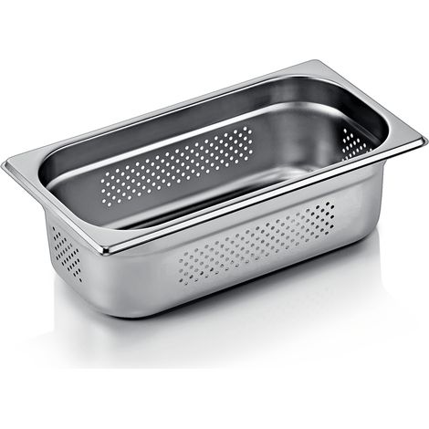 Bac GN 1/3 ECO en Acier Chrome 4 L P 100 mm Lot de 6 - Was Germany