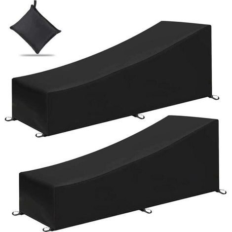 Lot de 1 housses de protection pour chaise longue de jardin 200 x 70 x 40/75 cm - En tissu Oxford 210D - Pour chaise longue