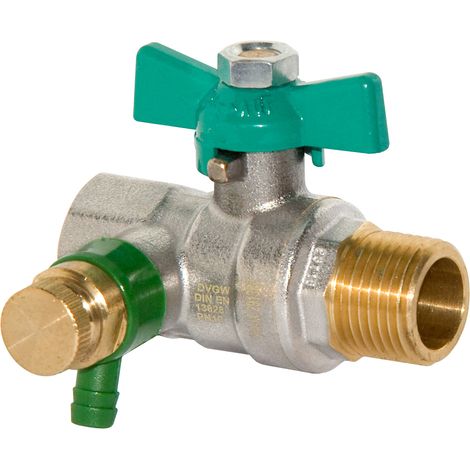 Trinkwasser Kugelhahn 1/2" bis 1 1/4"IG-AG Knebelgriff DVGW Entleerung