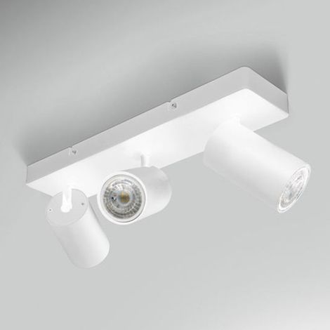 Spot Triple Blanc Ampoule Gu10 Inclinable Et Orientable (1/3)