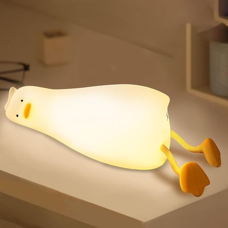 Luz nocturna de patito de silicona – soporte para teléfono, temporizador, portátil, recargable, Navidad/niña/niño (1/4)