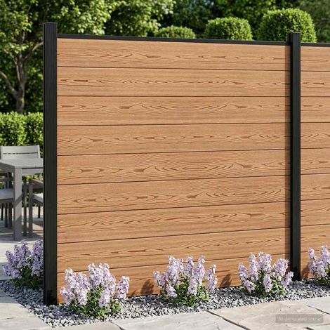vidaXL Ensemble de Clôture 175 x 186 cm WPC et Aluminium Marron