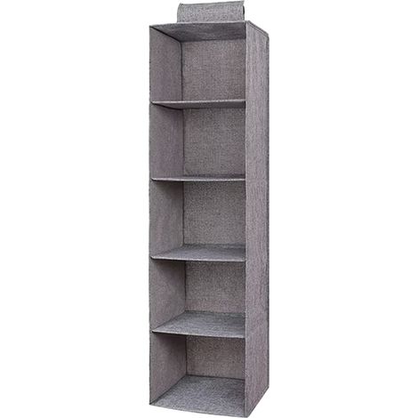 PYPESEEWY Liquidation Rangement pour la maison Organiseurs de placard suspendus et tiroir de rangement à 5 étagères pour placard, commode suspendue pliable et robuste pour vêtements, sacs et chaussure (1/5)
