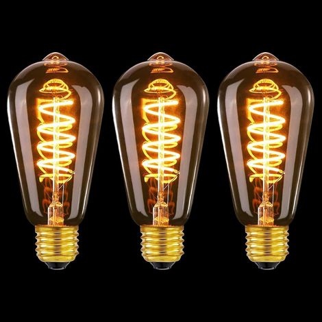 Lot de 3 Ampoule E27 Vintage LED, 6W, 2700K, Dimmable, Blanc Chaud (1/5)
