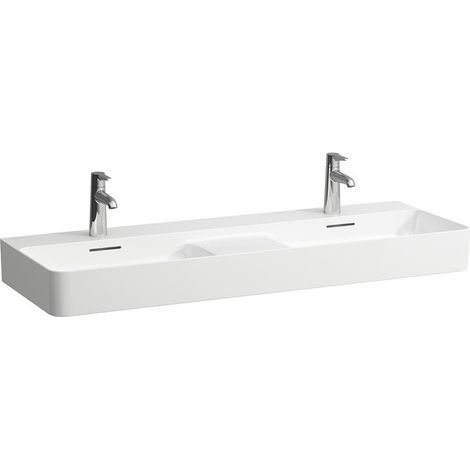 LAUFEN VAL lavabo double, 3 trous pour robinets, avec trop-plein, (1/4)