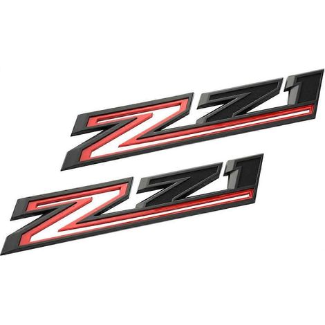 2pcs New Z71 Emblems Replacement for 2019-2021 Silverado 1500 2500 3500 Decal Badge 84632695 Nameplate OEM (Black Red) (1/5)
