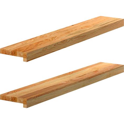 vidaXL Davanzali 2 pz Marrone Chiaro 90x15x2 cm Legno Massello
