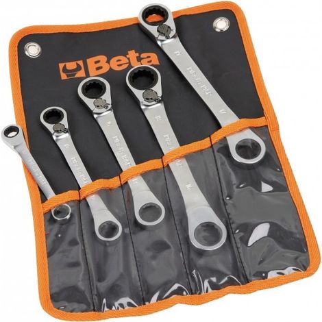 SERIE DI 5 CHIAVI POLIGONALI PIEGATE A CRICCHETTO BETA 195P/B5