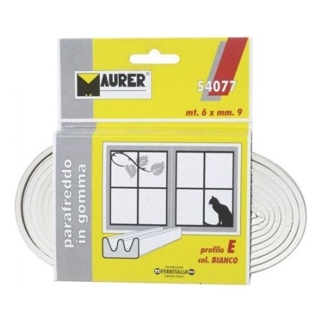 Parafreddo in Gomma autoadesivo Profilo E lunghezza 6 mt colore Bianco Maurer (1/5)