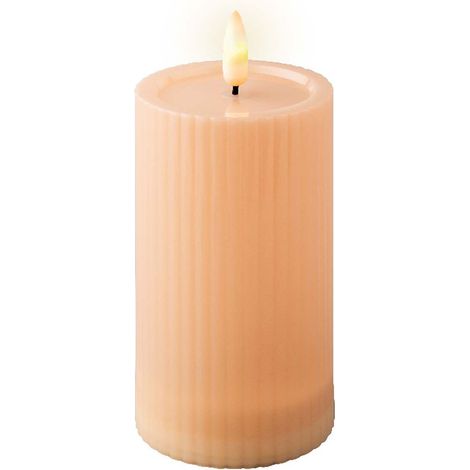 Lumineo Solar Kerze - creme - Ø 7,5 cm Höhe 12,5 cm aus Kunststoff