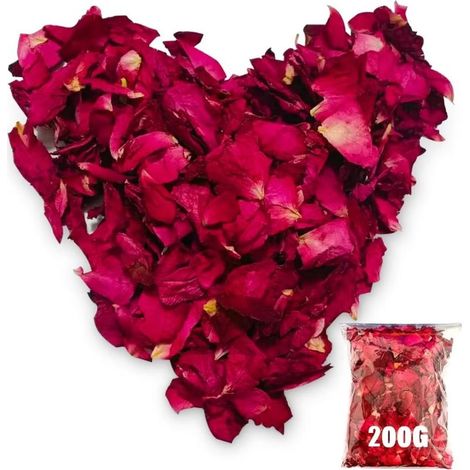 Petales De Rose Seches - 200 G - 100% Naturels Et Biodégradables - Pour Mariages Fêtes Et Décorations - Lot De 1 (1/5)