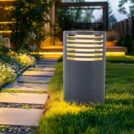 LED Solarlampe Wegeleuchte Gartenlampe Außenleuchte Standlampe, Kunststoff weiß, warmweiß, DxH 20x35 cm