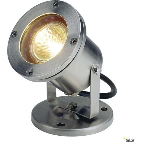 SLV – Spot de jardin Nautilus MR16 – Couleur inox – Puissance 35W – Indice de protection IP65 – 229090 (1/5)
