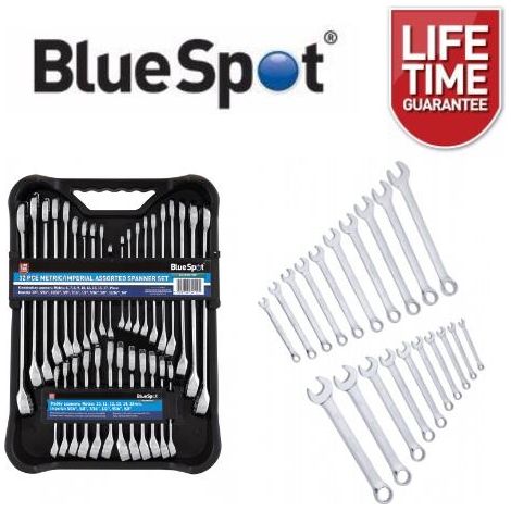 BLUESPOT SPANNER SET 32PC METRIC AF STUBBY COMBINATION OPEN RING WRENCH 04112