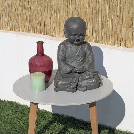 Gartenstatue des Buddha Leo, 41 cm – Faserton NORTENE (1/3)