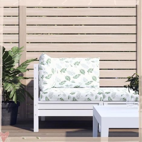 361788 Coussins de palette lot de 3 motif de feuilles tissu Oxford (1/5)
