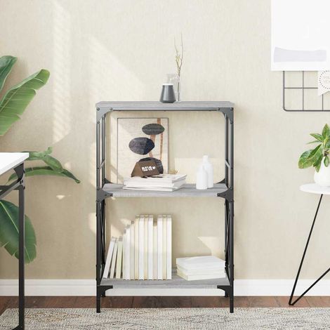 Bücherregal 3 Böden Grau Sonoma 59x35x90,5 cm Holzwerkstoff (1/5)