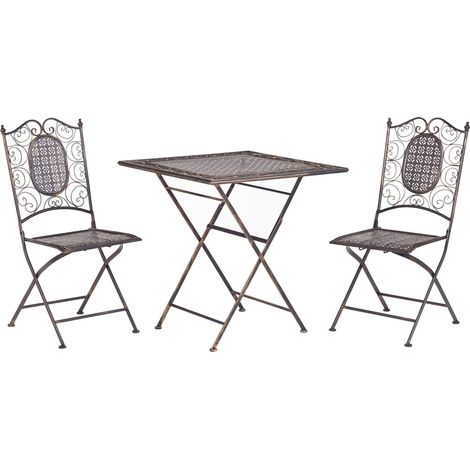 Bistro Set klappbar BORMIO Metall Schwarz
