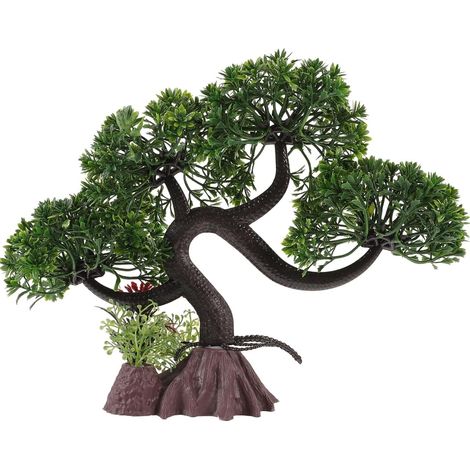 Grand Aquarium simulé - Plante d'aquarium en - Arbre d'aquarium réaliste - Plante Artificielle d'aquarium - Fausses Plantes d'aquarium - Potence en (1/5)