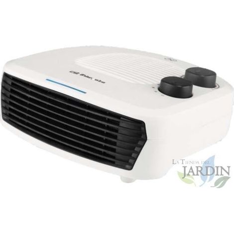 Riscaldatore orizzontale Orbegozo. Tre posizioni: 1000W-2000W-Fan. Calore istantaneo. Termostato regolabile. Colore bianco.